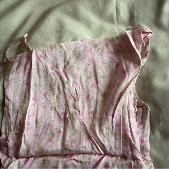 NEW! For Love and Lemon- Baby Pink Floral Ilana Midi Dress With Slit Thigh Large - Picture 6 of 12